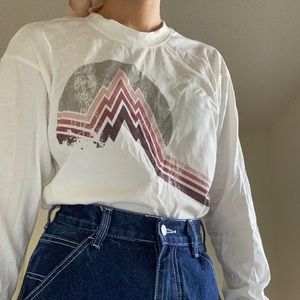 Tillys Mountain Graphic Tee White Long Sleeve